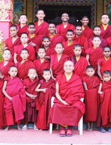 Mingyur Rinpoche with Young Monks
